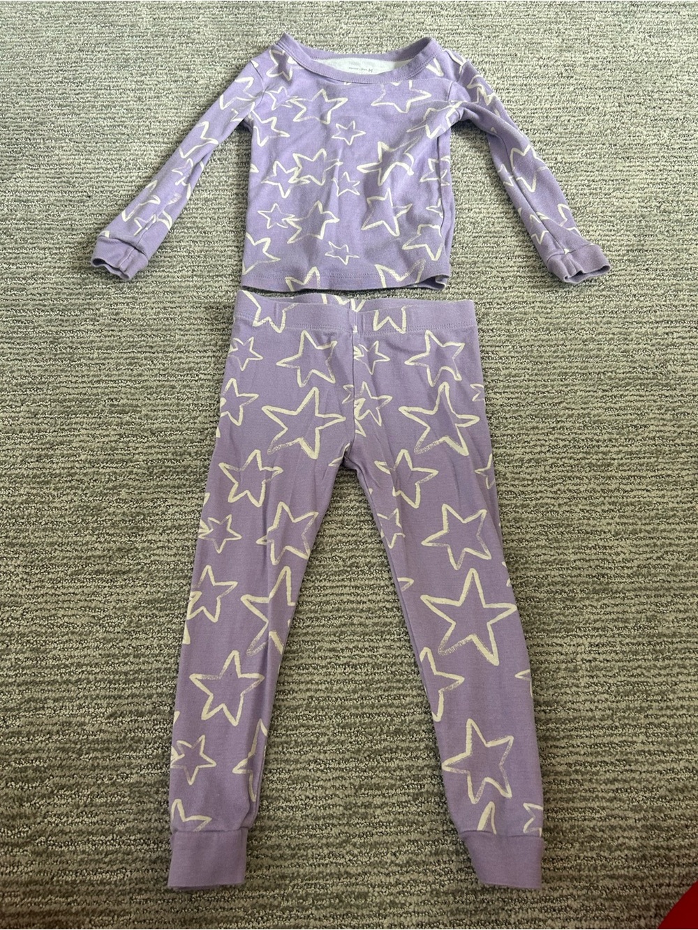 Girls Lavender Star-Print Pajama Set